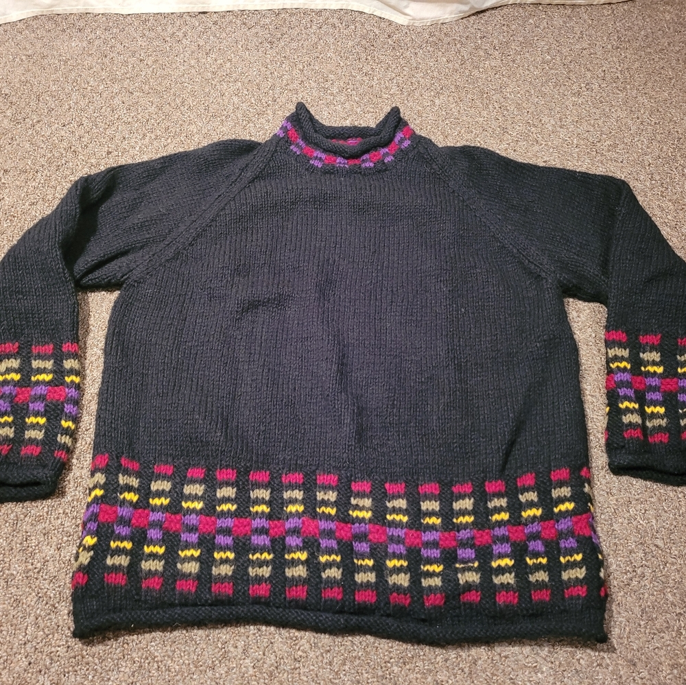 Ganesh Himal Hand Knit Wool Crewneck Sweater